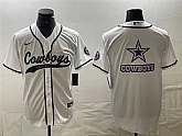 Men's Dallas Cowboys White Team Big Logo With Patch Cool Base Stitched Baseball Jersey,baseball caps,new era cap wholesale,wholesale hats